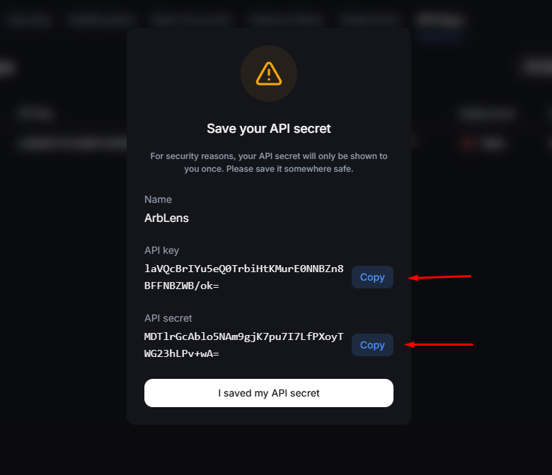 Step 4: Save Your API Credentials
