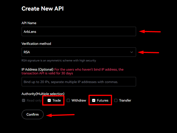 Step 2: Create the API Key