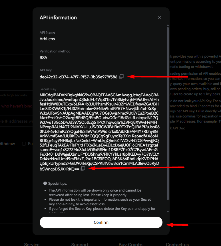 Step 4: Copy Your API Credentials